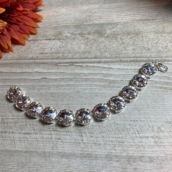 Handmade Swarovski “Crystal White Patina” Bracelet - Picture 6 of 8